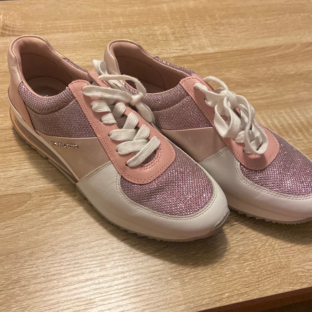 Pink sparkly Michael Kors sneakers